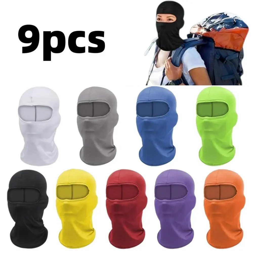 Unisex 6/9 Pack UV Protection Neck Gaiter Headwear, Windproof Polyester Face Cover, Breathable Quick-Dry Fabric, Adjustable Stretch Fit, Blocks Wind on Long Hikes, Wind-proof Defense, Ready for Cycling Skiing Hiking, Multiple Colors, Dust-proof