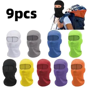 6/9 Pieces 15.7 inch Sun Protection Face Mask Windproof Neck Gaiter UV Protection Full Face Covering for Outdoor Sports Makeup