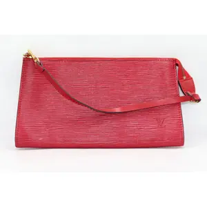 Pre-owned Louis Vuitton Epi Leather Clutches & Wristlets 2002 Pochette Accessoires 21 Castillan Red
