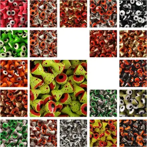 40 Pieces Total Assorted 20 Colors 3 Sizes Double Pupil Brass Dumbbell Eyes for Fly Tying