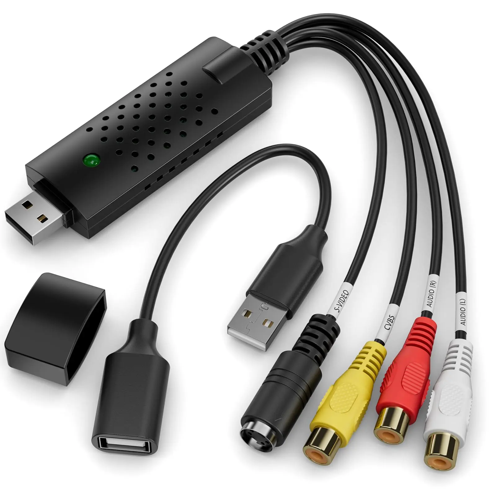 Vhs To Digital Converter Rca Usb Audio Video 2.0 Capture Card Convert From Vhsvcr Mini Dv Hi8 Dvd For Mac/pc