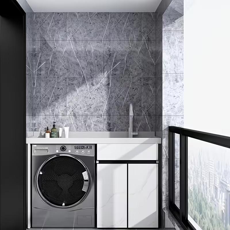 Marble-pattern wall stickers, waterproof and self-adhesive, used for kitchen, living room, bathroom, hallway, office, home, and dormitory decoration and color change