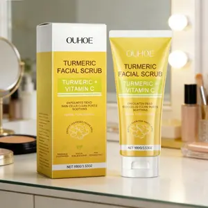 Turmeric Exfoliating Facial Scrub, Gentle Repair Dead Skin, Brighten & Smooth Skin, Hydrating Face Care, Daily Skincare Routine, Brightening Exfoliating Moisturizing