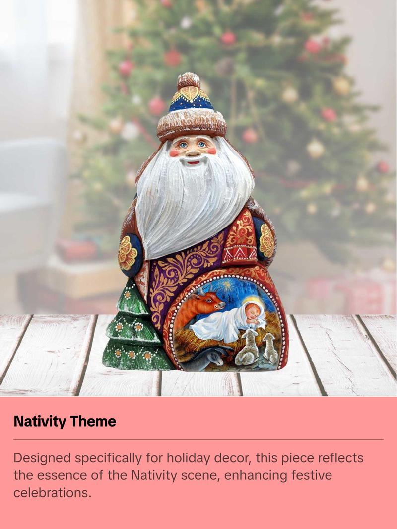 The Savior Dreams Hand-Painted WOODCARVED Masterpiece by G. DeBrekht - Nativity Holiday Decor - 8206011