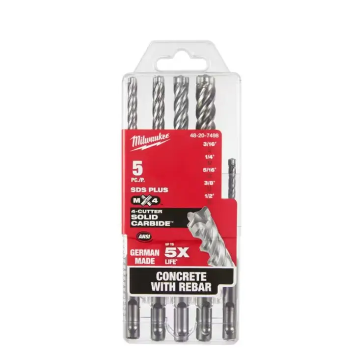 Milwaukee SDS-PLUS 4CT MX4 5 PC KIT 48-20-7498