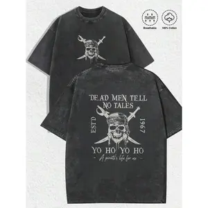 Washed T-shirt Pirates Of The Caribbean Dead Men Tell No Tales Comfort Colors Shirt, Vintage Pirates Tshirt Retro 90s Pirates Tee, A Pirate Life For Me Tee