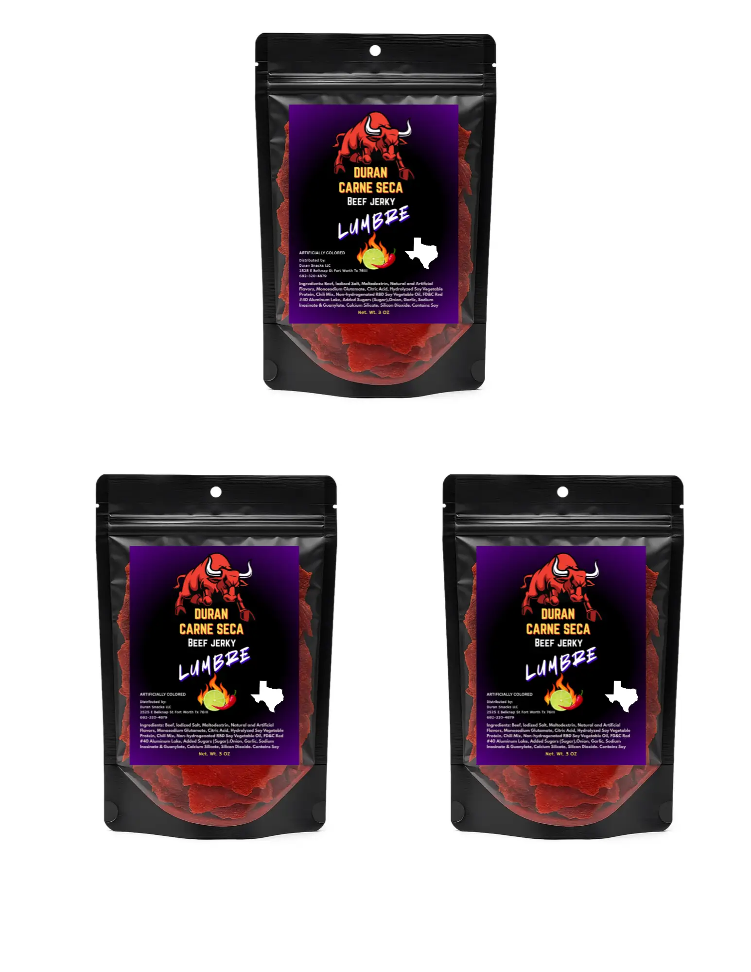 3 Pack Lumbre Carne Seca