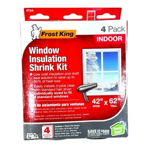Frost King Window Insulation Shrink Kit 4 Pack Clear 42x62 in V73/4 Easy Install
