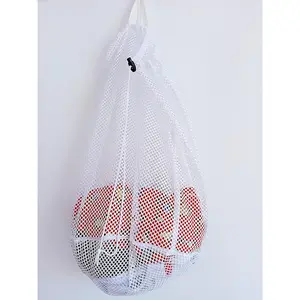 Small Commercial Mesh Laundry Bag with Handle and Drawstring for Dormitory, Travelling, College,Apartment, Camping, RV, Machine Washable, Hanging Mesh Bag,20×17inc