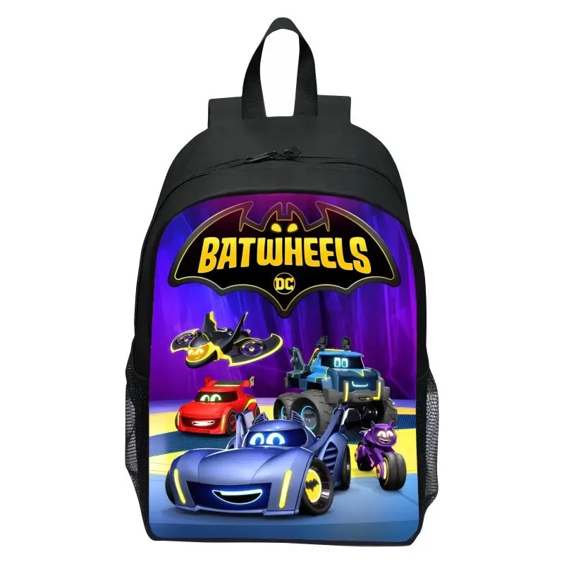 Cute Superhero Bat Car Squad Backpack Set | 3Pcs Schoolbag Insulated Lunch Bag Pencil Case | Back to School Gift for Kids
