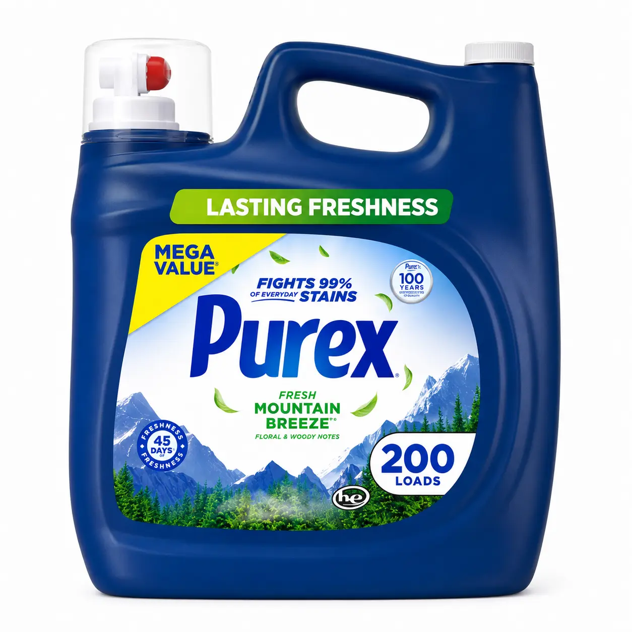 Purex Fresh Mountain Breeze Liquid Detergent, 225 fl oz, 200 loads