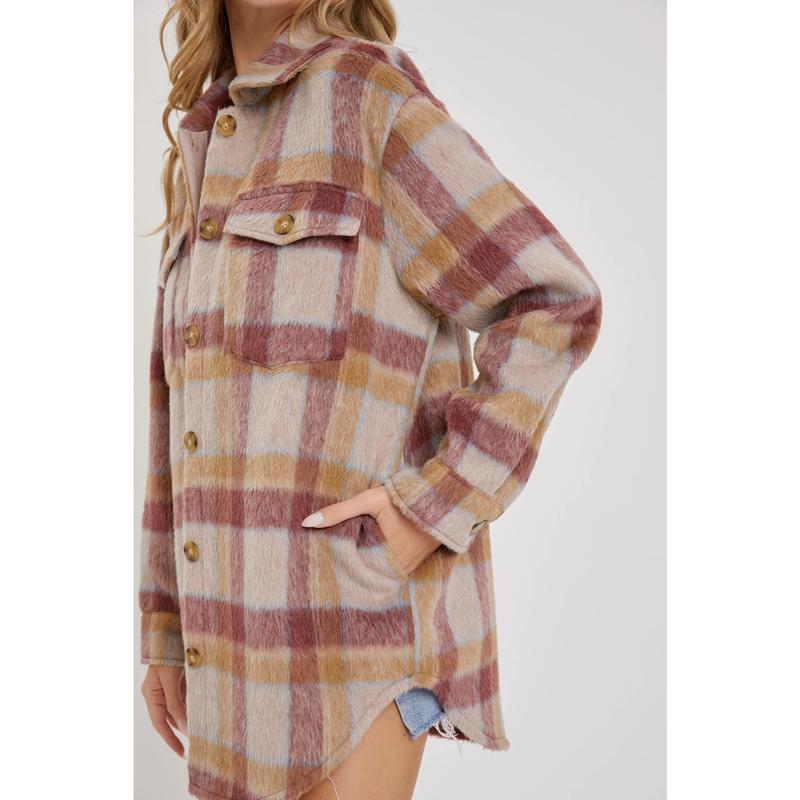 Hazy Rose Plaid Shacket
