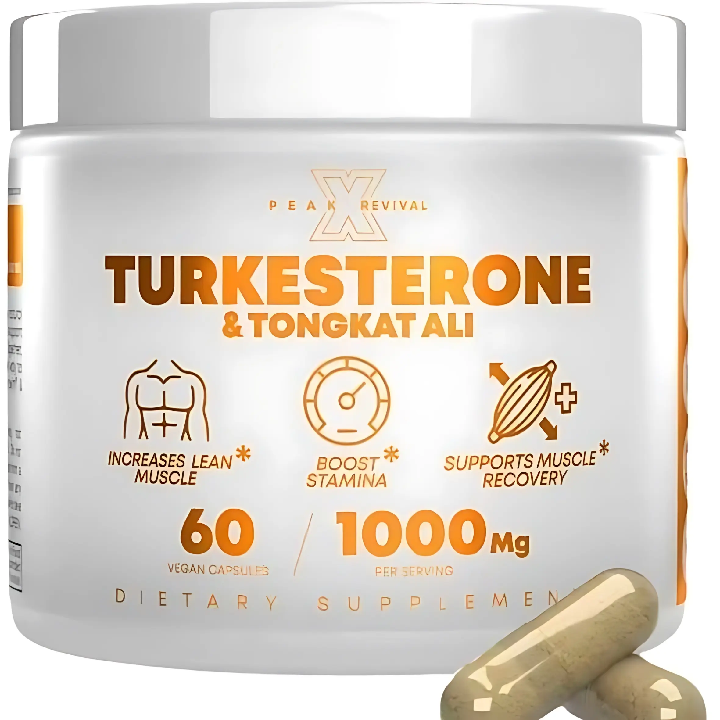 Peak Revival X Turkesterone 1000 Mg Capsules Supplement Natural Fitness Healthcare MuscleTongkat Alistrength Recovery Stamina Edible Dietary protein powder Organic Natural Testoster one Booster