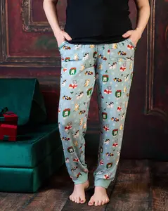 Whisker Wonderland Vintage Kittens Adult Bamboo Joggers Pajamas