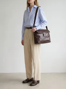 Pre-owned CHANEL leather Shoulder Bags Vintage Cambon Reporter Shoulder Bag PM Dark Brown