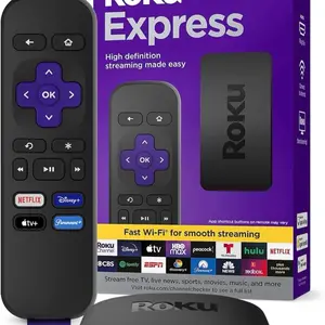 Roku Streaming Device 4K/HDR Express Stick+ with Voice Remote, High-Quality Picture Quality, Compact Design & Easy Setup, Weight 1.6 oz