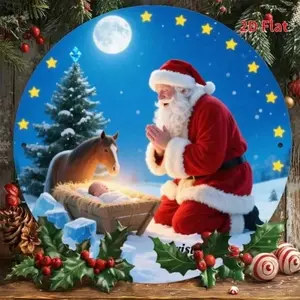 Vintage Santa Claus Aluminum Wall Art Retro Christmas Decor for Home Bar Kitchen Office Aluminum Sign 7.87 Inch Holiday Gift