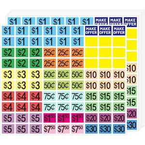1" X 3/4" Removable Garage  Stickers,1800 PCS Yard  Price Stickers Rectangle Preprinted Price Labels for Fle Market