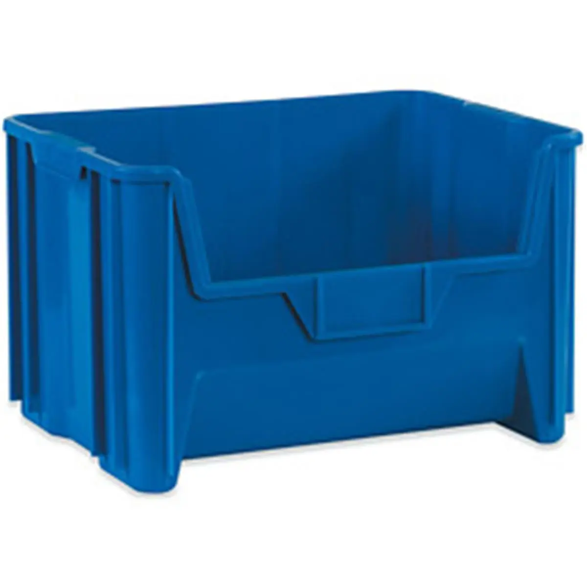 Blue Giant HDPE Plastic Rectangular Stackable Storage Boxes & Bins (3-Pack Home Supplies Organizer) - 12-7/16in H x 19-7/8in W x 15-1/4in D, Large Label Holder, Stackable Up to 6 Bins High, Rectangle, 12-7/16" H X 19-7/8" W X 15-1/4" D