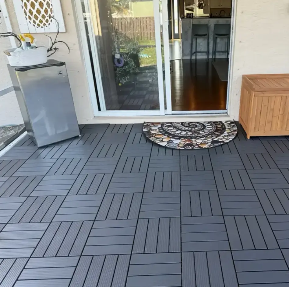 ZUGELAN Interlocking Patio Tiles - 12"x12" 44 PCS Deck Flooring, Waterproof, Slip-Resistant, All-Weather, Easy-to-Install for Indoor, Outdoor Balcony Multi-Use Applications