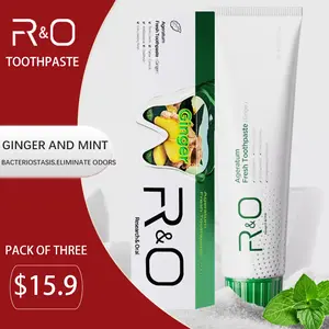 R&O Ginger and Mint Toothpaste, 100g per tube, is suitable for relieving gum bleeding, eliminating bad breath in the mouth and freshening breath.