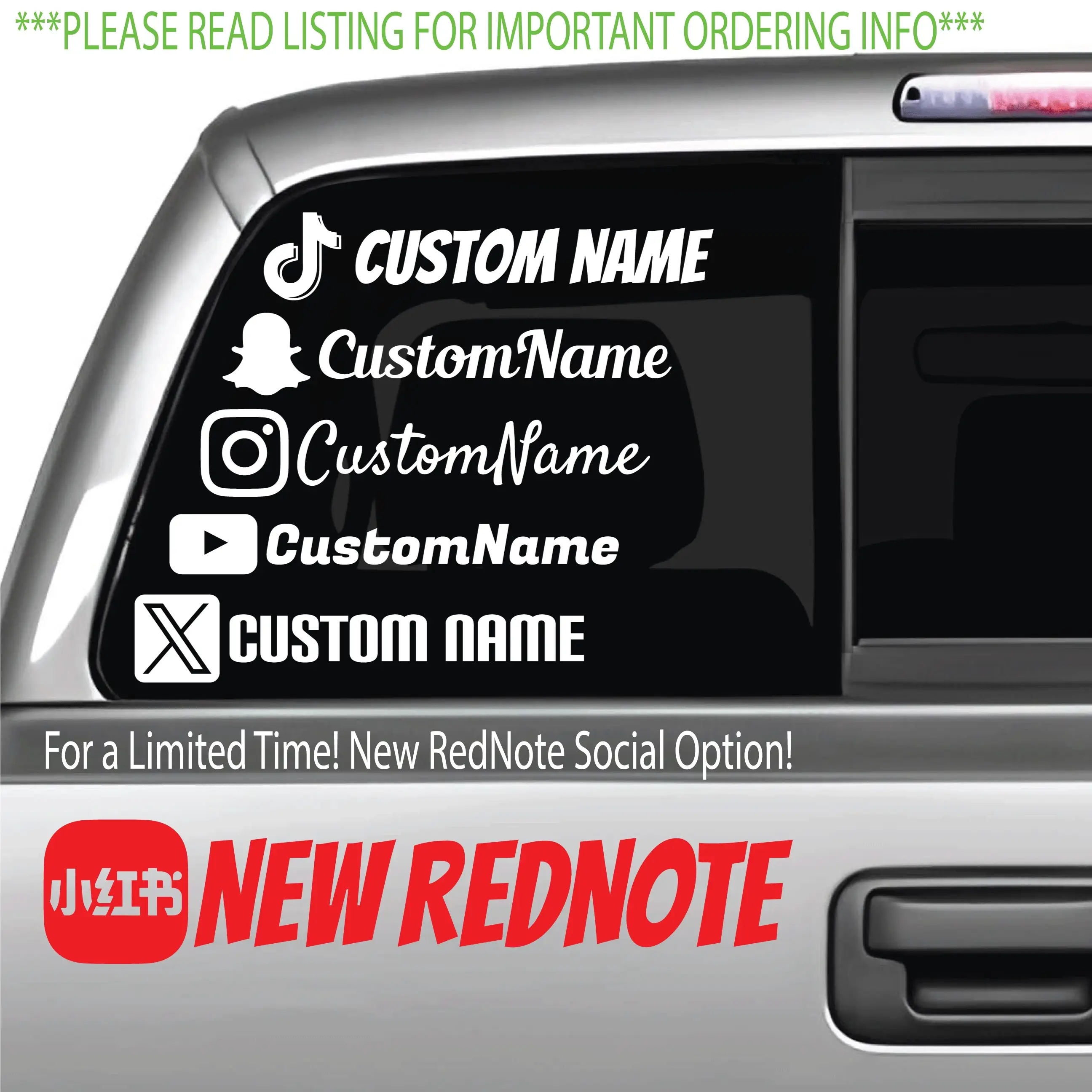 Social Media User Name Custom Vinyl Decal for Cars, Trucks and More!