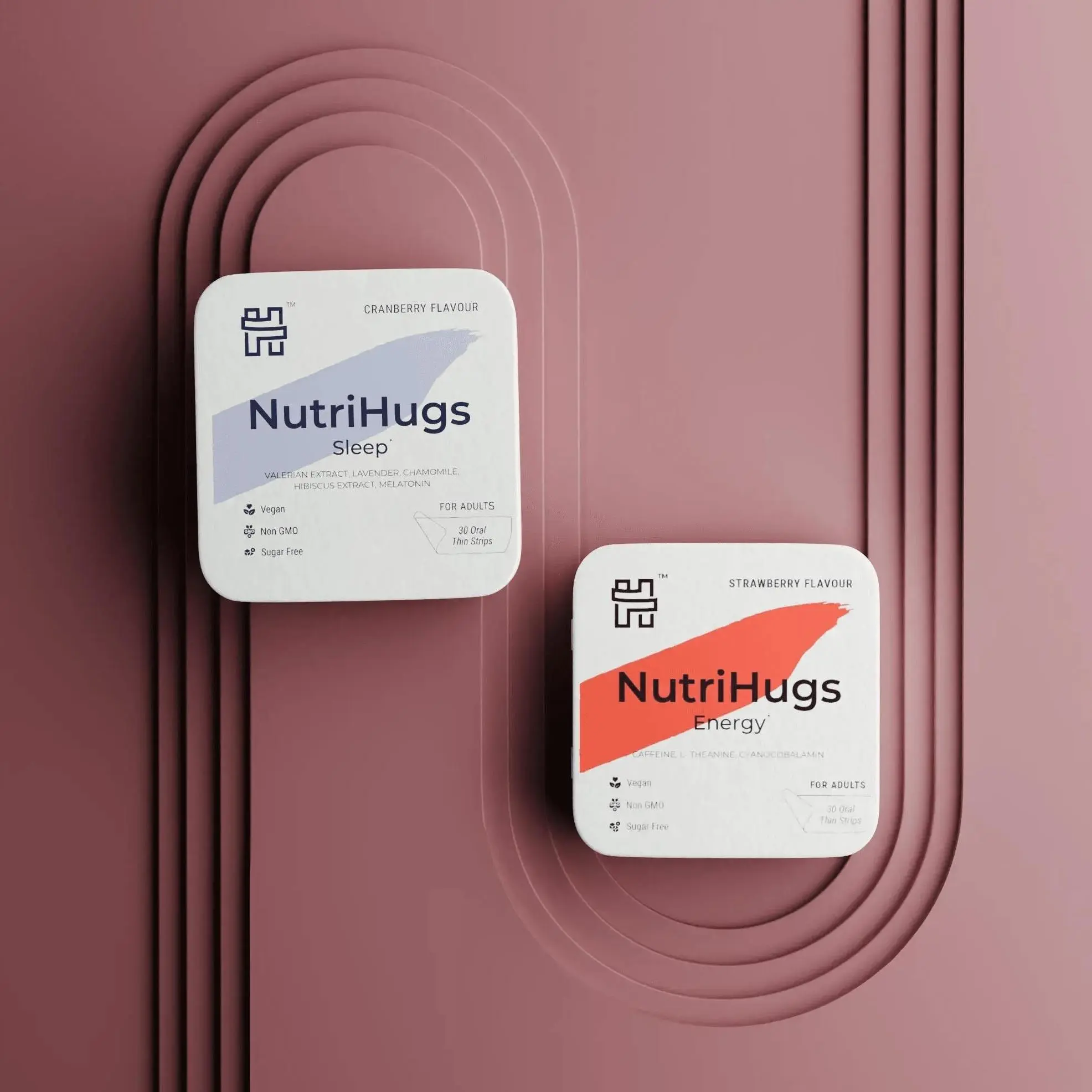 NutriHugs by MedHugs Night & Day Bundle - Natural Organic Dietary Health Supplements Vitamin Oral Melts - Vegan, Non-GMO, Sugar-Free - For Energy Boost, Restful Sleep