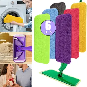 6 Pack Reusable Mop Pads Compatible for Libman Freedom Spray Mop , Wood Floor Pads Microfiber Mop Replacement Refills Machine Washable for All Floor Surfaces (16inch) - Home Improvement.