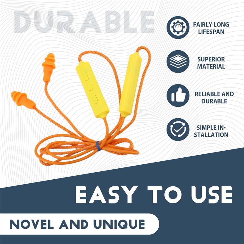Ear Plugs Bluetooth Earphone for Work, Noise Suppression, Hearing Protection,Construction Sites, Noisy Places Orange