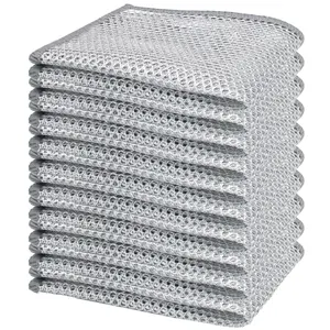 12 Count Multipurpose Wire Dishwashing Rags – Non - Scratch, Reusable & Washable Cleaning Cloths for Kitchen, Sinks, and Pans | Tough Wet & Dry Use Scrubber for Dishes