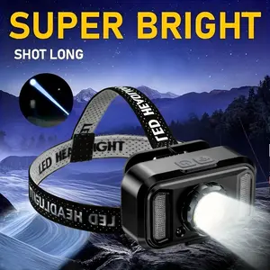 Ultra-Bright Headlamp with Motion Sensor, Multi-Mode, USB Charging, Type-C Fast Charge, Blue Flashing, Essential for Night Running Fishing Camping