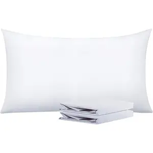 King Pillowcase Set - 2 Pack Brushed Microfiber 20x36 Pillowcases - Soft, Wrinkle-Free, Fade-Resistant, Stain-Resistant, White Pillowcases with Envelope Closure - 20x36 Inches, White