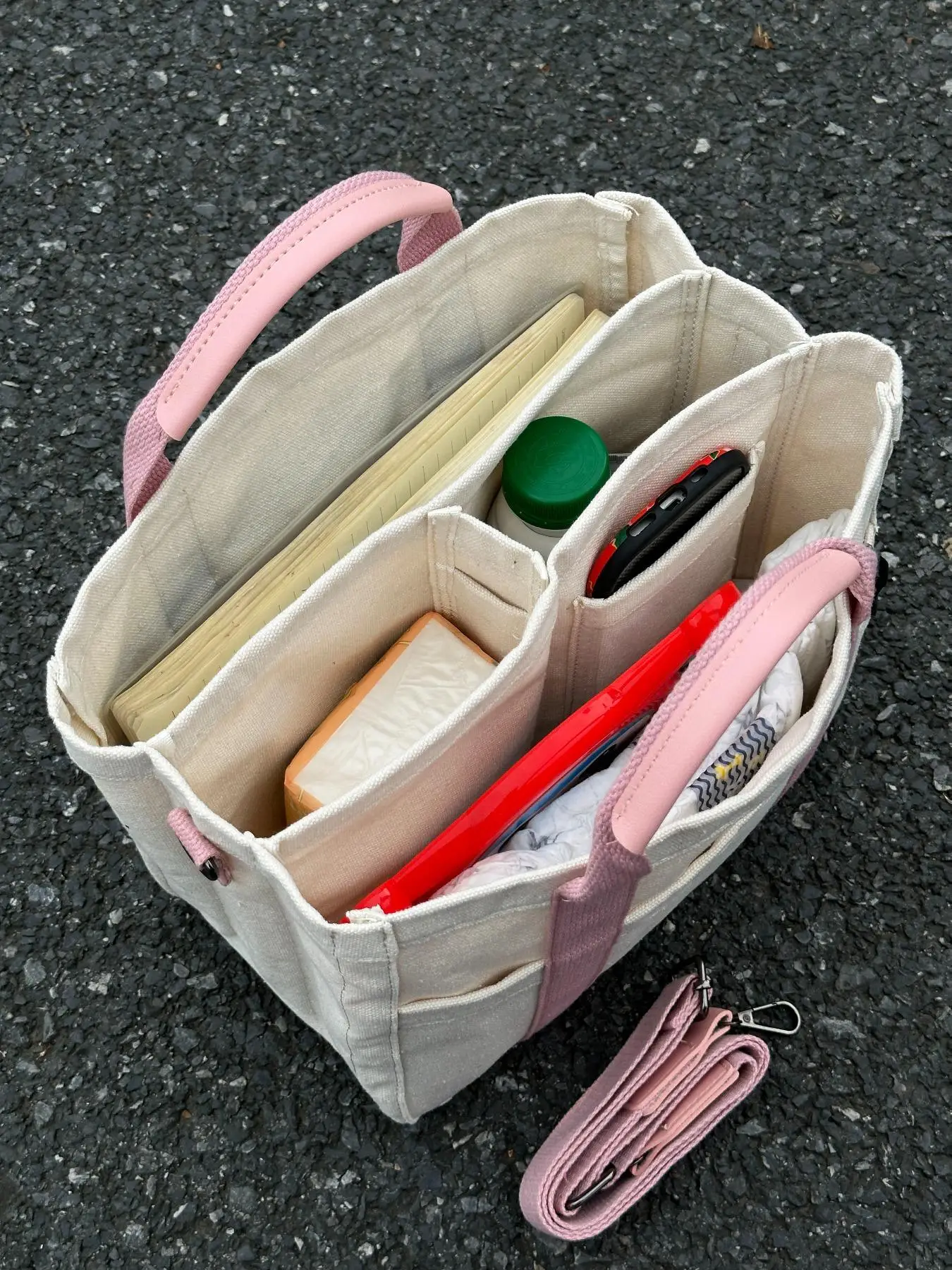 Canvas Tote Bag for Summer, Multi-functional Large Capacity Shoulder Bag for Women & Men, 2025 All-match Commuter Bag, Preppy College Bag for Teen Gir