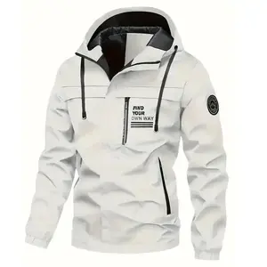 Men's Heavyweight High Mountain Jacket Premium Quality Mountaineering Coat with Hood Removable Brim Zipper Pockets Outdoor Skiing Hiking Snowboarding Parka Machine Washable Winter Jacket Expedition Gear Durable High Quality White