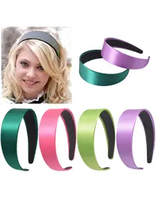 New Wide Edge Satin Hair Hoop Plastic Candy Color Fashionable Women's Face Wash Adjustable Headband Hair Accessories