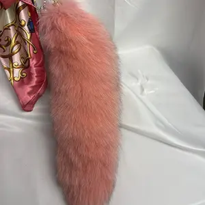 Luxe Fur Fox Tail Purse Charm - pink or purple