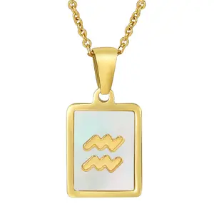 12 constellation pendant necklace simple and versatile stainless steel couple accessories commitment gift
