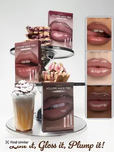 Volume Hack Trio Sweet Fig Set |  Lip Combo for Plump, Hydrated & Glossy Lips | 3-in-1 Kit (3 Shades, Lip Mate Pencil 0.5g, Melting Balm 3.5g, & Color Gloss 4g)