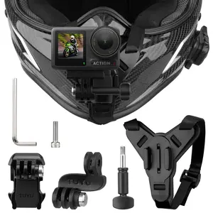 High-Quality Helmet Mount for Action Cameras, Compatible with Dji Action 6/5pro/4/3 & Gopro Hero 13/12/11/10, Motorcycle Helmet Camera Bracket