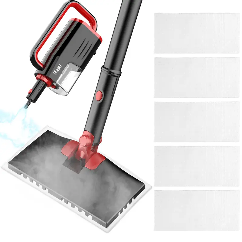 5Pcs Microfiber Mop Pads - Durable Fabric Replacement Accessories, Reusable, Washable, Anti-Fouling, Absorbent, Scratch-Safe Clean, Easy Installation, Fitted for Hard Floors & Steam Mops, Continuous Cleaning Power