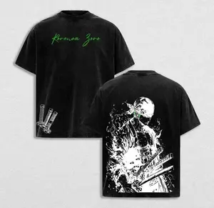 Roronoa Zoro T-Shirt, One Piecee Anime Tee, Three Sword Style Shirt, Santoryu Graphic Top, Vintage Washed Streetwear, Green Aesthetic Design, Wano Arc Zoro Tee, Oversized Unisex Outfit, Shonen Spirit Collection vintage style top