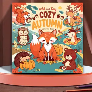 Adult Coloring Book with 20 Pages of Creative Autumn Designs, Relaxing Art for Friends Gatherings and Leisure Time, Vibrant Illustrations for Stress Relief, Social Activity