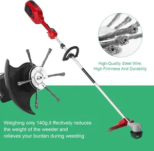 New Garden Small Lithium Battery Steel Wire Grass Trimmer, Weed Brush, Steel Wire Grass String, Lawn Mower Accessories