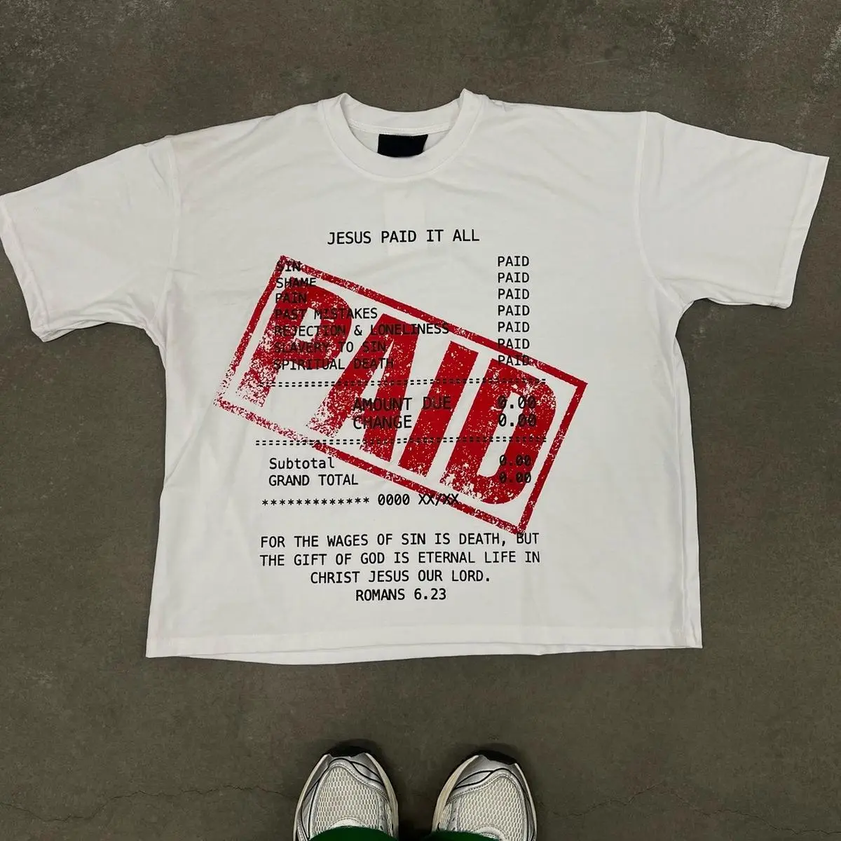 Jesus Paid It All Tee Shirt Streetwear Summer