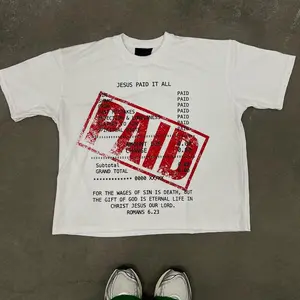 Jesus Paid It All Tee Shirt Streetwear Cotton Summer