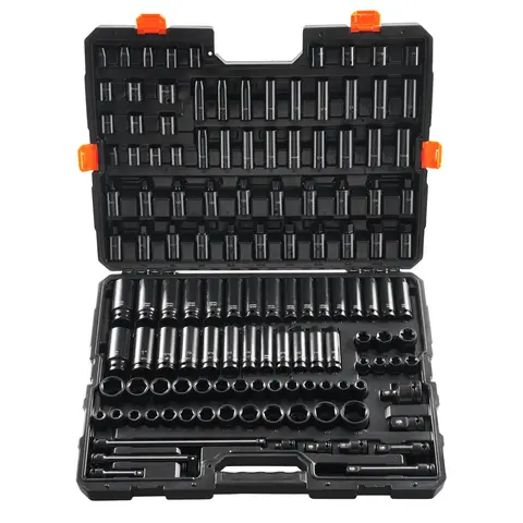 【toolupgrade】VEVOR 130pcs Impact-Resistant Hex Drive Socket Wrenches Kit with Bit Ratchet Set, Wrench Extension, Laser-Etched Durable Alloy Tools for High-Torque Mechanics Tasks