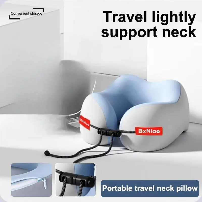 Orthopedic Sleep Cushion, Ergonomic U-Shaped Memory Foam Neck Rest Cushion for Travel, Portable Pillow with Washable Polyester Cotton Cover, Grey A, 25×23×13.5cm, Orthopedic Memory Foam, Travel Neck Rest, Washable Cover