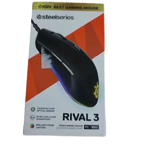SteelSeries Rival 3 Wired Gaming Mouse - TrueMove Core Optical Sensor, RGB Lighting, 60M Clicks, Ergonomic Design, PC/Mac Compatible