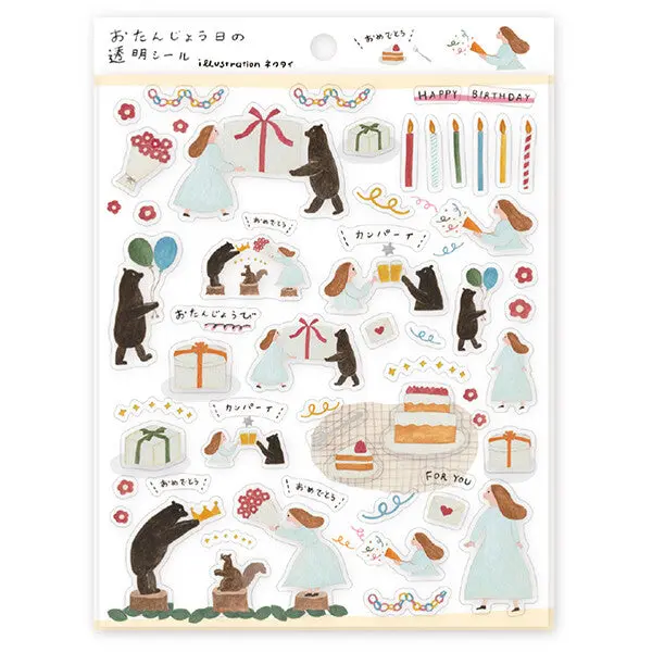 Cozyca x Necktie Clear Sticker Sheet - Forest Celebration