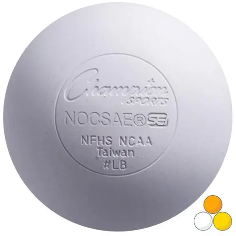 White Champion Molded Rubber Lacrosse Ball for Lacrosse Players - Improved Feel and Accuracy, NOCSAE Compliant, SEI Certified, Approved by NCAA/NFHS for Practices, Games